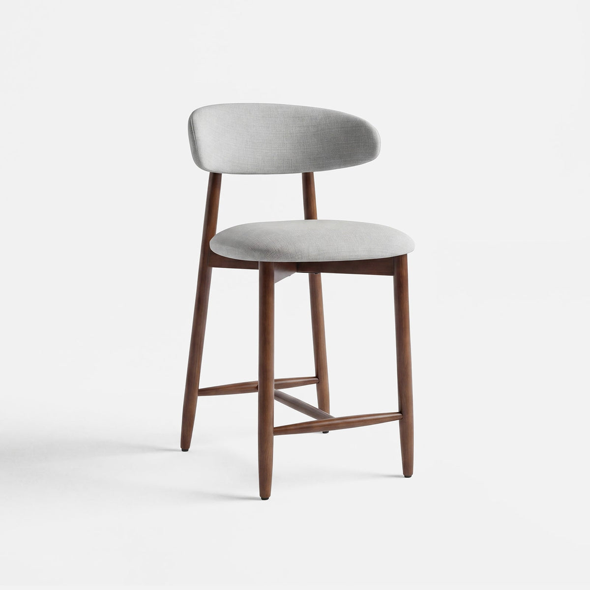 COLAMY ARLA Upholstered Wooden Scandi Minimalist Counter Height Bar Stool