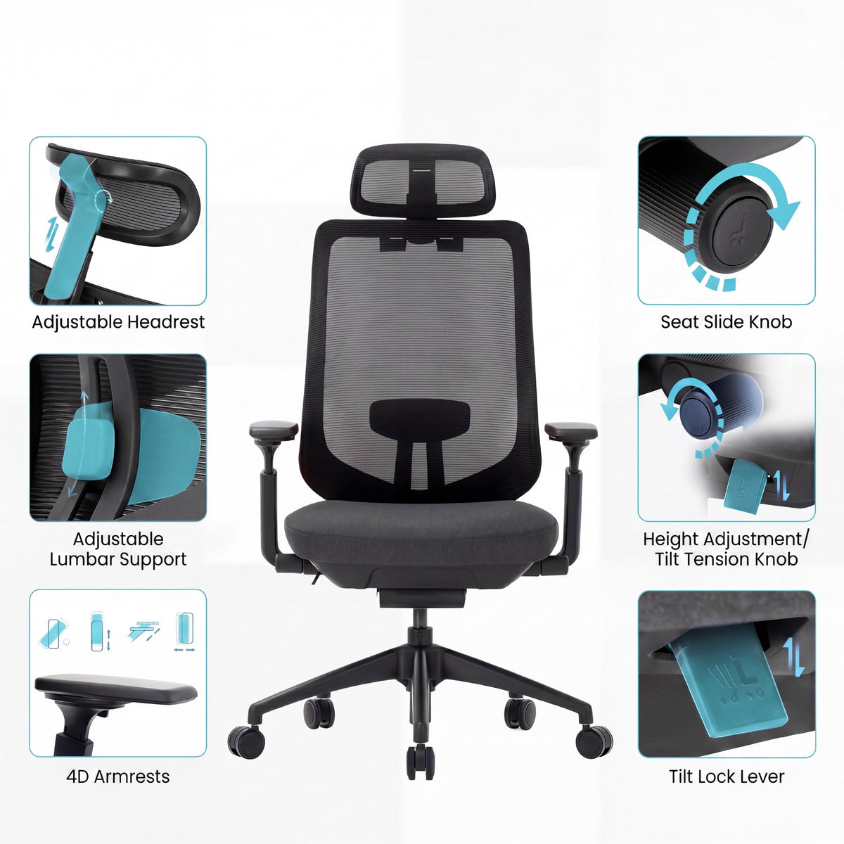 COLAMY ATLAS-01 Executive Mesh Ergonomic Office Chair | BIFMA Certified