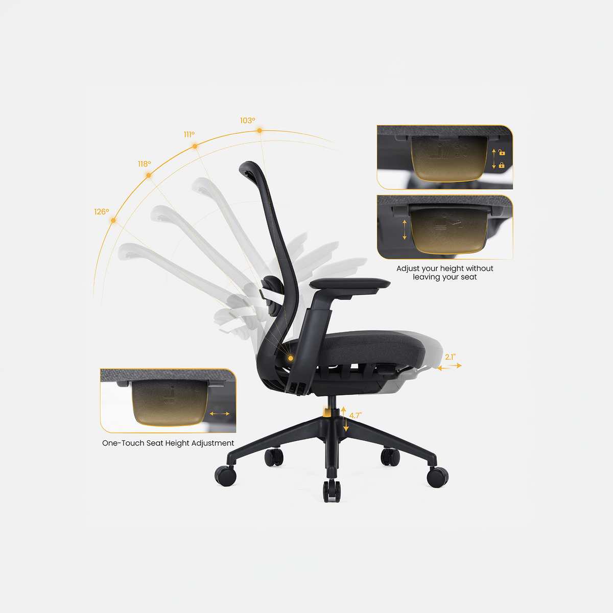 COLAMY AETHER Ergonomic Middle Back Mesh Office Chair