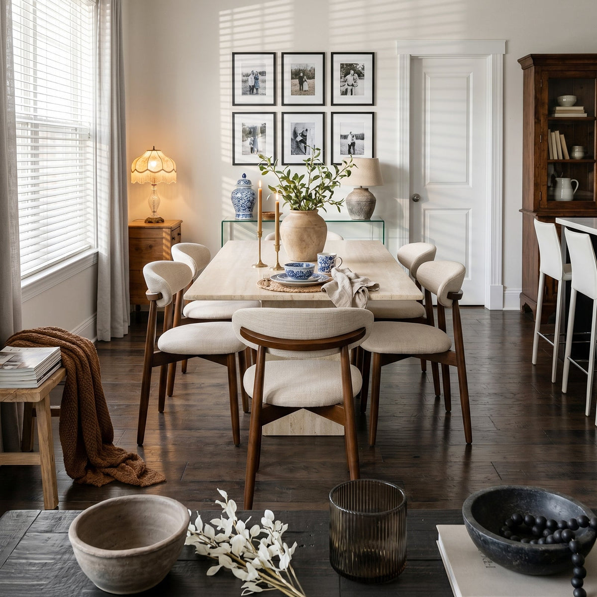 COLAMY NOYA Mid-Century Modern Upholstered Dining Chair