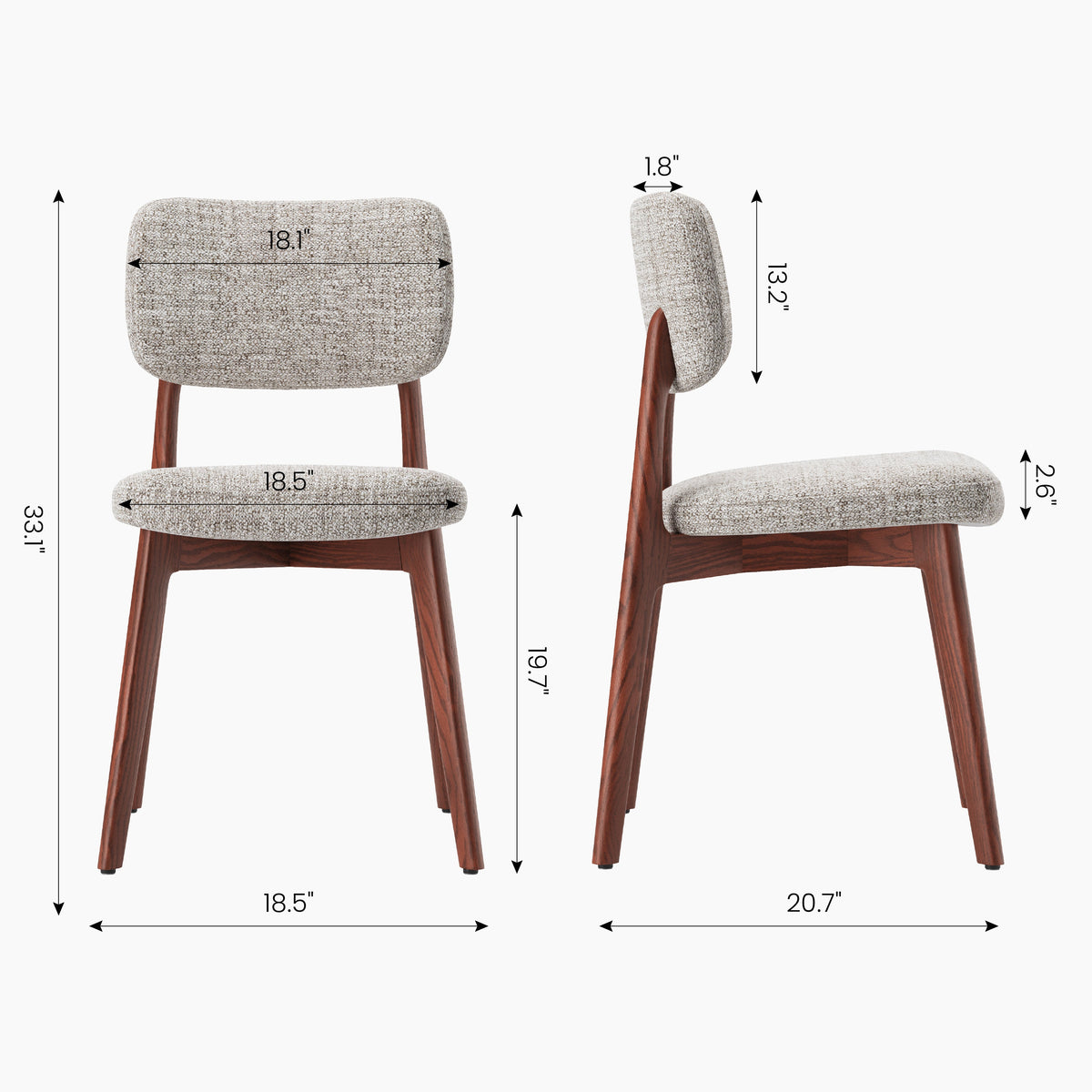COLAMY HALO Prime OEKO-TEX® Certified Upholstered Dining Chair
