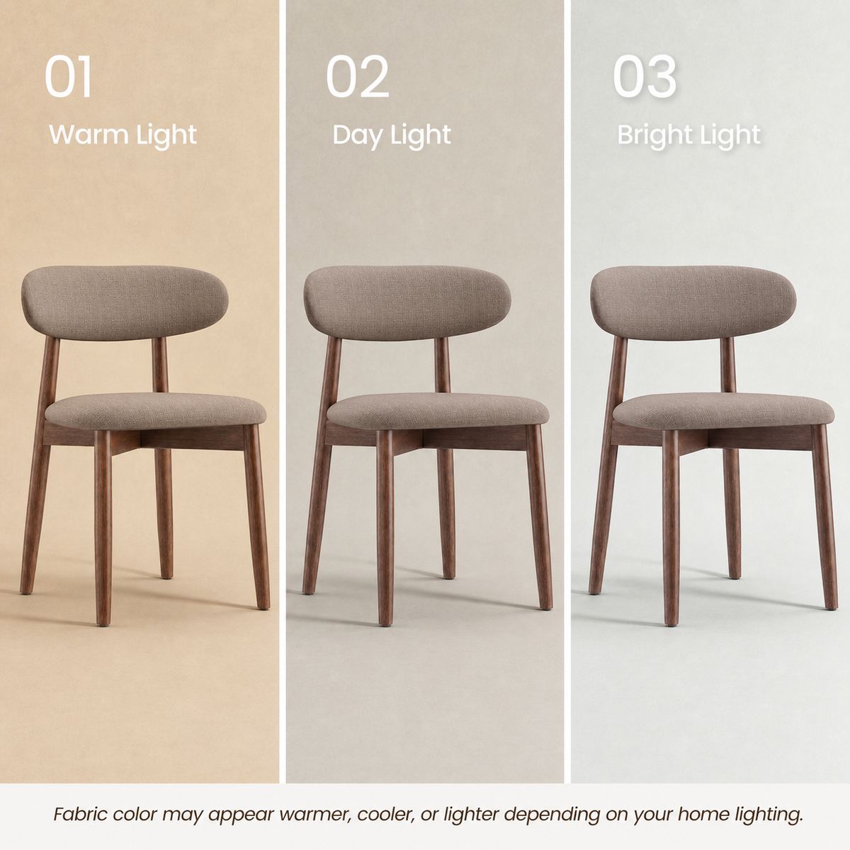 COLAMY NOYA Mid-Century Modern Upholstered Dining Chair