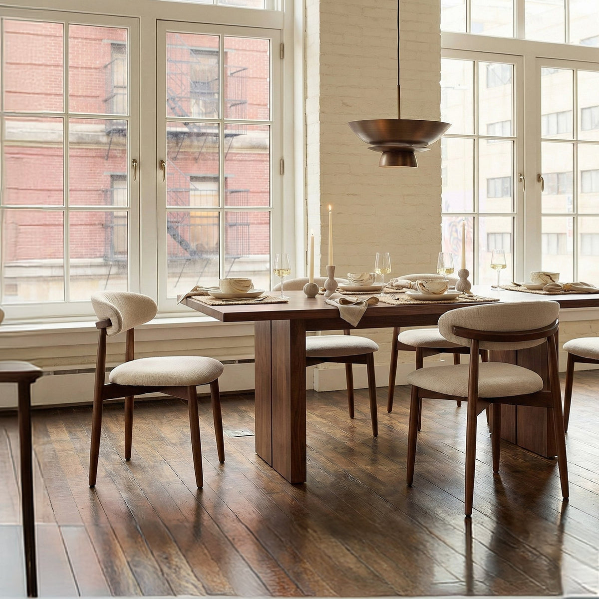 COLAMY NOYA Mid-Century Modern Upholstered Dining Chair