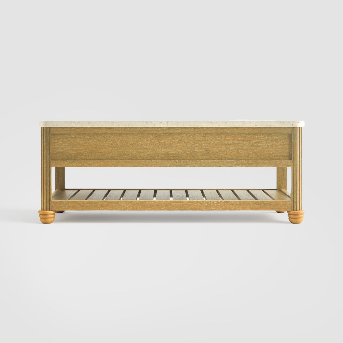 COLAMY VERSE 47.2" Fluted Storage Coffee Table with 2 Drawers & Open Shelf