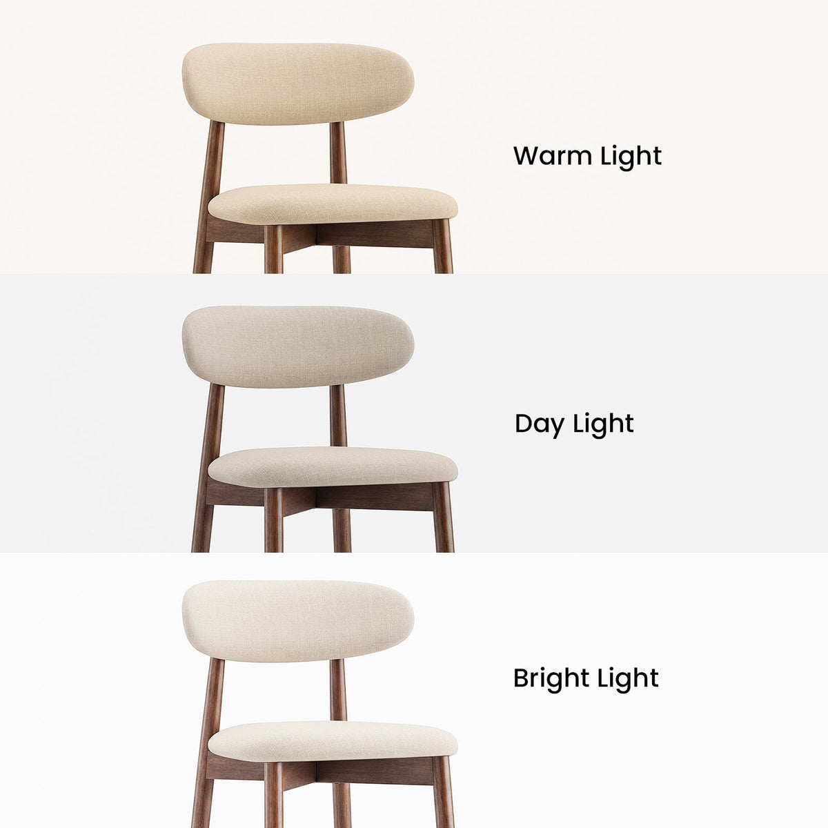 COLAMY ARLA Upholstered Wooden Scandi Minimalist Counter Height Bar Stool