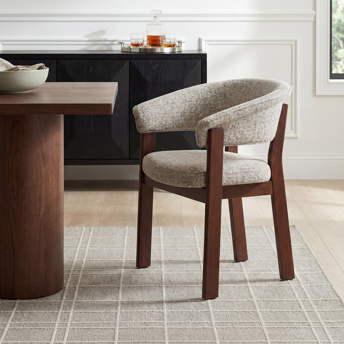 COLAMY HALO Luxe Fully Assembled Upholstered Dining Chair