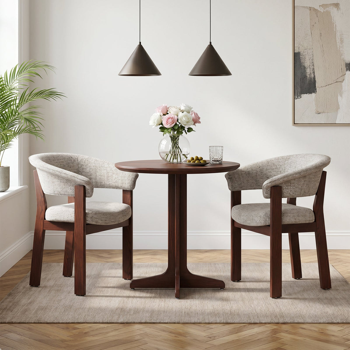 COLAMY HALO Luxe Fully Assembled Upholstered Dining Chair