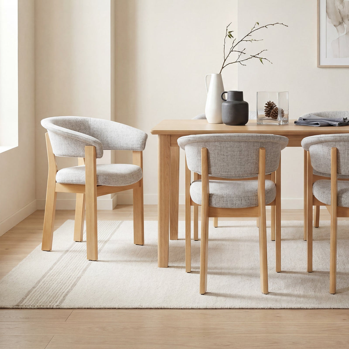 COLAMY HALO Luxe Fully Assembled Upholstered Dining Chair