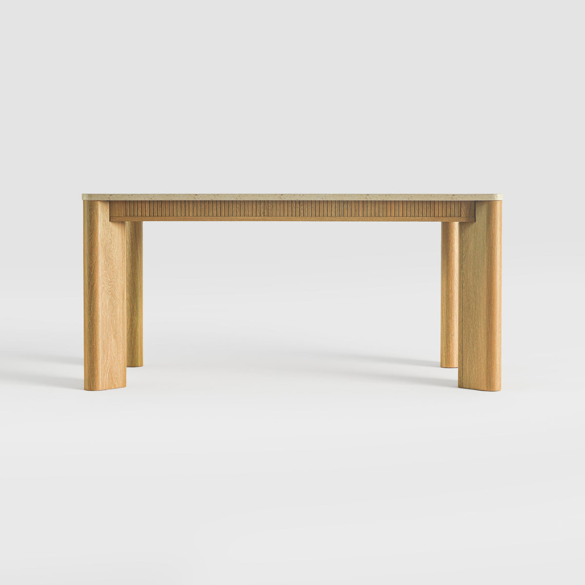 COLAMY VERSE 63" Travertine-Inspired Dining Table for 4–6