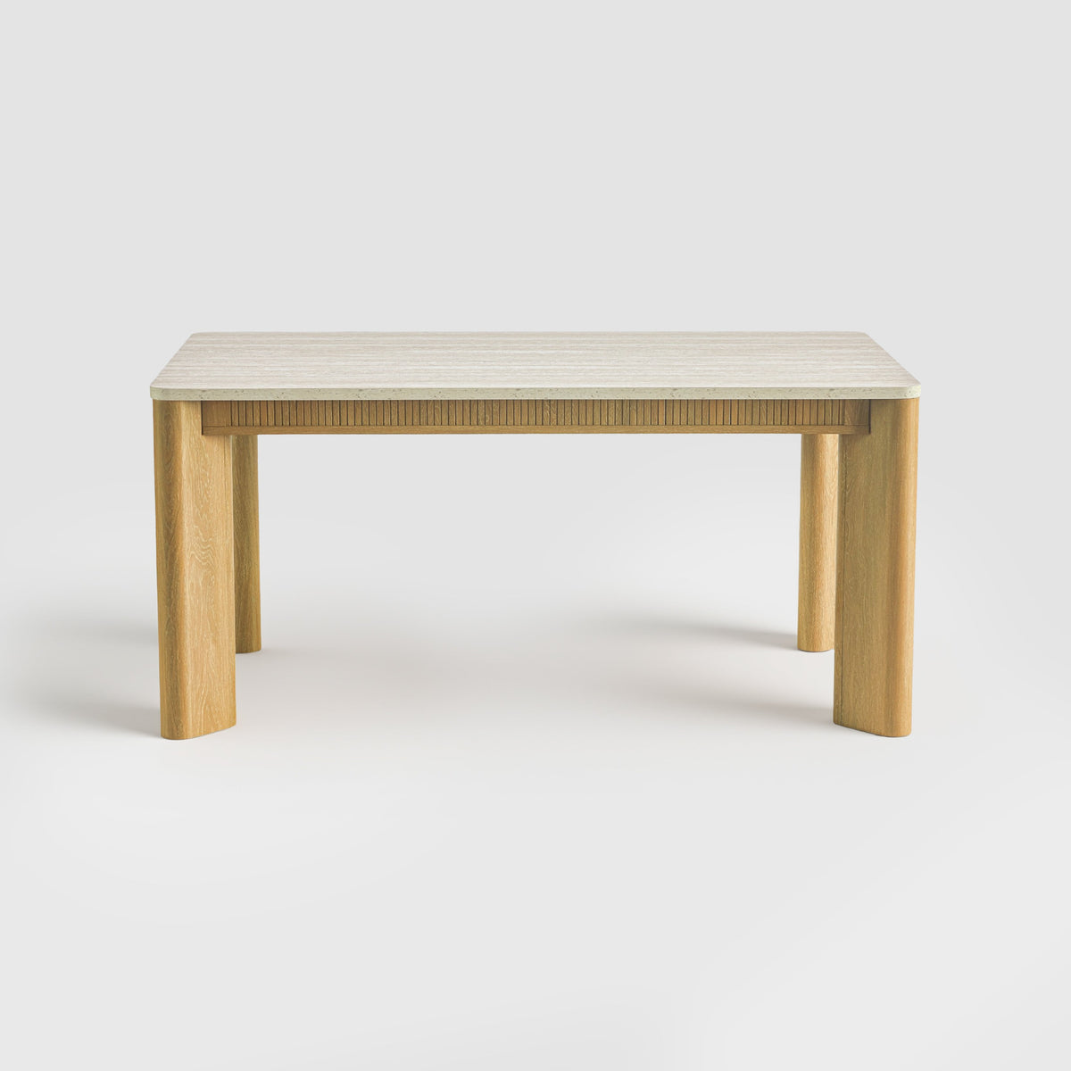 COLAMY VERSE 63" Travertine-Inspired Dining Table for 4–6